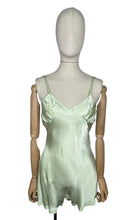 Load image into Gallery viewer, Original 1940’s CC41 Spring Green Satin Step In with Embroidery - Bust 34” *