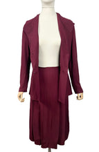 Load image into Gallery viewer, Stunning Original 1940's Burgundy Two Piece Crepe Suit with Soutache and Trapunto Quilting - Bust 40 42