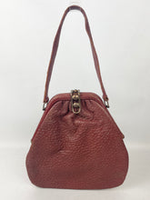Load image into Gallery viewer, Original 1930’s Rust Leather Bag with Single Handle and Clip Clasp *