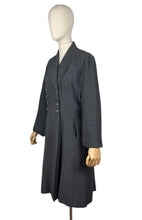 Load image into Gallery viewer, Original 1940's 1950's Slate Grey Double Breasted Textured Wool Princess Coat by Samtex Town - Bust 38 *