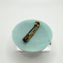 Load image into Gallery viewer, Original 1940's 1950's Perspex Picture Frame Brooch with Floral Spray in Leather