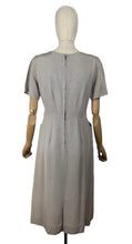Load image into Gallery viewer, Original 1950's Dove Grey Grosgrain Wiggle Dress with Grape Vine Decoration in Silk and Trapunto Quilting - Bust 38 *