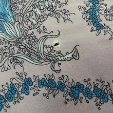 Load image into Gallery viewer, Original 1940's or 1950's Silk Crepe Scarf in Pale Pink with White and Blue Floral - Great Headscarf