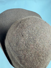 Load image into Gallery viewer, Original Late 1930's Brown Felt Tilt Hat with Seaming Detail and Grosgrain Trim and Bow