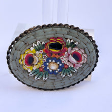 Load image into Gallery viewer, Vintage Micro Mosaic Brooch Featuring Floral Design