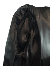 Load image into Gallery viewer, Original 1940's Inky Black Wool Coat with Faux Astrakhan Collar and Glass Buttons - Bust 38 40