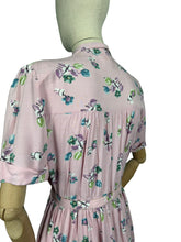 Load image into Gallery viewer, Original 1940's CC41 Pink, Green, Blue and White Floral Cotton Belted Day Dress - Bust 36