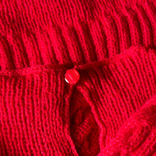 Load image into Gallery viewer, 1940's Reproduction Hand Knitted Cable Jumper in Christmas Red Pure Wool - Bust 32 33 34 35 36
