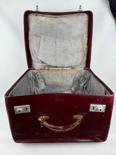 Load image into Gallery viewer, Original 1940's 1950's Burgundy Leather Travel Suitcase by Dinkie Luggage *