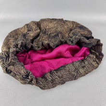 Load image into Gallery viewer, Original 1930's Black and Gold Lame Drawstring Bag - Pretty Evening Bag