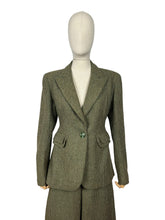 Load image into Gallery viewer, Original 1940’s Green, Brown and Cream Tweed Suit with Green Button Fastener - Bust 38