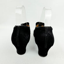 Load image into Gallery viewer, Original 1940's CC41 Black Suede Court Shoes with Brown Leather Trim - UK 5  - AS IS *