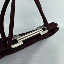Load image into Gallery viewer, Original 1930's or 1940's Burgundy Crepe Handbag and Coin Purse with Corde Style Detailing *
