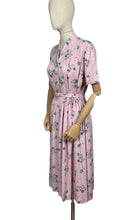 Load image into Gallery viewer, Original 1940's CC41 Pink, Green, Blue and White Floral Cotton Belted Day Dress - Bust 36