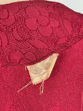 Load image into Gallery viewer, Original 1940's CC41 Burgundy Textured Crepe Belted Day Dress with Long Sleeves - Bust 38 40 *