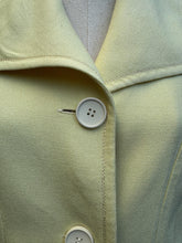 Load image into Gallery viewer, Original 1950's Pale Yellow Pure Linen Jacket with White Buttons - Bust 35 36