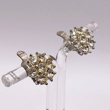 Load image into Gallery viewer, Original 1950's Clear Paste Clip-on Flower Earrings