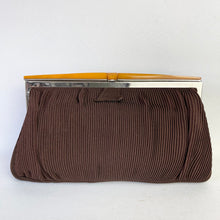 Load image into Gallery viewer, Original 1940’s Chocolate Brown Clutch Bag with Bakelite Clasp