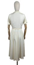 Load image into Gallery viewer, Original 1950's Ivory Mode O'Day Belted Day Dress with Button Bodice - Bust 34 *