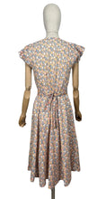 Load image into Gallery viewer, Original 1940’s Fine Cotton Floral Day Dress in Brown, Pink, Blue and White - Bust 36 *