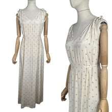 Load image into Gallery viewer, Original 1930’s Pure Silk Nightdress with Teeny Pink and Blue Floral Rose Print - Bust 34