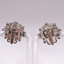 Load image into Gallery viewer, Original 1950's Claw Set Clear Paste Flower Clip-on Earrings
