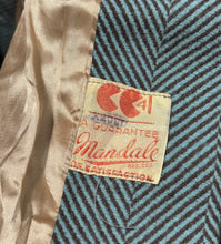 Load image into Gallery viewer, Original 1940's CC41 Brown and Blue Herringbone Wool Double Breasted Coat - Bust 36
