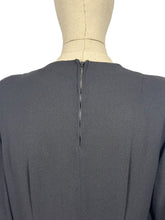 Load image into Gallery viewer, Original 1940's Kay Carter Black Crepe Floral Studded Cocktail Dress - Bust 36 *