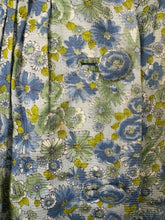 Load image into Gallery viewer, Original Vintage 1950's 1960's Floral Cotton Summer Dress in Blue, Green and White - Bust 36