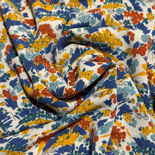 Load image into Gallery viewer, Original 1930's White, Yellow, Blue and Rust Textured Crepe Dressmaking Fabric - 32" x 160" *