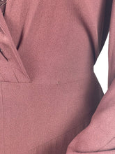 Load image into Gallery viewer, Original 1930's Warm Brown Crepe Dress with Embroidery and Soutache - Bust 36