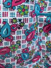 Load image into Gallery viewer, Original 1940's Blue, Pink and White Floral Print Cotton Apron - Great Chore Dress - Would Make A Great Summer Dress - Bust 36 38