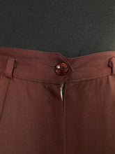 Load image into Gallery viewer, Original 1940's Warm Brown Lightweight Wool Pleated Skirt - Waist 24