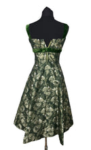 Load image into Gallery viewer, Original Kitty Copeland Green 1950's Nylon and Velvet Floral Cocktail Dress - Bust 30 32