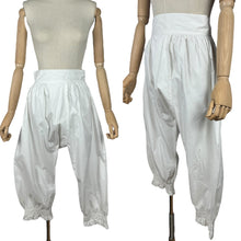Load image into Gallery viewer, Antique Victorian Open Crotch Bloomers with Button Fastening - Waist 27 **