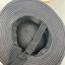 Load image into Gallery viewer, Original 1940's Neat Little Black Topper Hat with Grosgrain Ribbon Trim