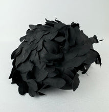 Load image into Gallery viewer, Original 1950's Black Hat Covered with Black Fabric Flowers