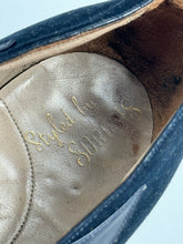 Load image into Gallery viewer, Wounded But Wearable Original 1940's Blue Suede and Leather Shoes by SOROSIS - UK Size 3.5 4