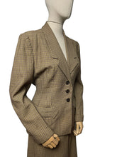 Load image into Gallery viewer, Original 1940’s American Made Lightwool Wool Check Suit in Dull Mustard and Brown - Bust 40 42