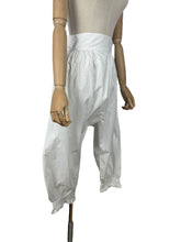 Load image into Gallery viewer, Antique Victorian Open Crotch Bloomers with Button Fastening - Waist 27 **