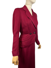 Load image into Gallery viewer, Original 1940’s Richard’s Shops Burgundy Red Wool Suit - Bust 36