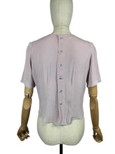 Load image into Gallery viewer, Original 1940's Pale Lilac Crepe Button Back Blouse with Tucked Front - Bust 36