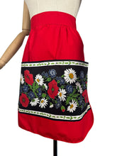 Load image into Gallery viewer, Wonderfully Vibrant St Michael Cotton Apron - Red with Bold Poppy, Daisy and Cornflower Print