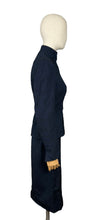 Load image into Gallery viewer, Original 1940's Black and Blue Wool Suit by Styled by Swansdown New York - Bust 34