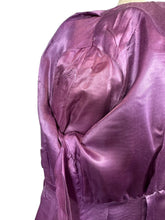 Load image into Gallery viewer, Original 1950’s Deep Purple Ribbed Wool Princess Coat with Shawl Collar - Bust 36