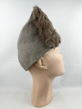 Load image into Gallery viewer, Original 1930's Marshall & Snelgrove Grey Felt High Hat with Rabbit Fur Trim