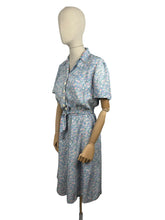 Load image into Gallery viewer, AS IS Original 1940's Floppy Cotton Summer Dress in Blue with Teeny Floral Print - Bust 38