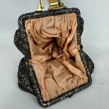 Load image into Gallery viewer, Original 1940's Black and Gold Floral Evening Bag *