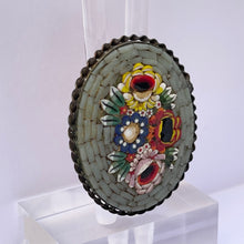 Load image into Gallery viewer, Vintage Micro Mosaic Brooch Featuring Floral Design