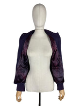 Load image into Gallery viewer, Wounded but Wearable Original 1940's Purple Wool Single Breasted Jacket - Bust 36